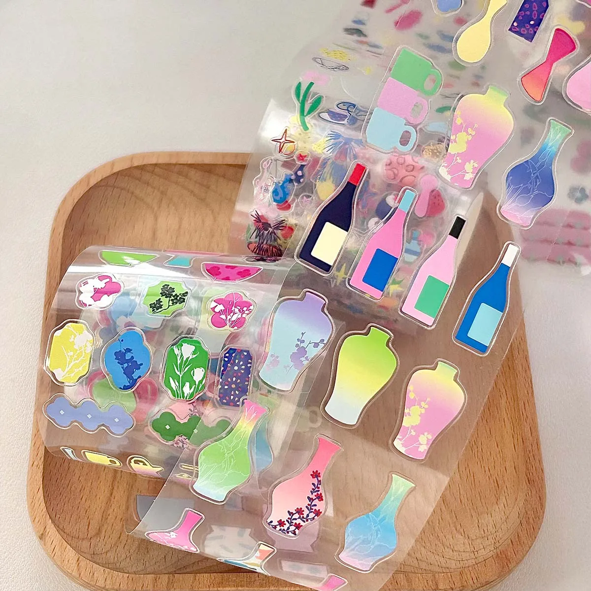 Minimalist Salt Style Sticker Tapes Spring Abstract Doodles Scrapbooking Stickers Journal Manga Collage Decor Supplies