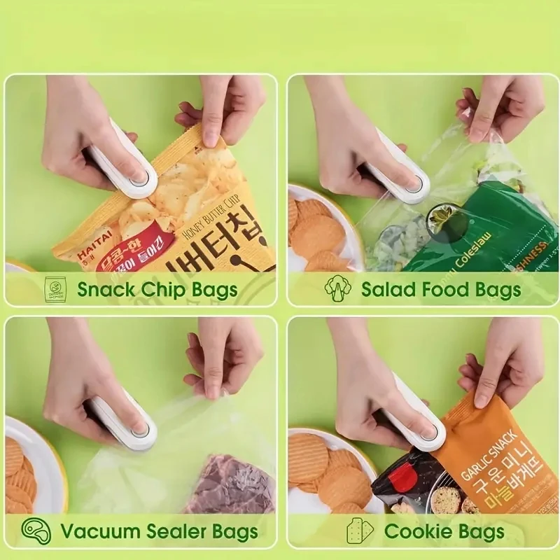 Xiaomi Mini Heat Bag Sealing Machine Package Sealer Bags Plastic Food Sealer Clip Bag Handheld Sealer Food Packaging Heat Sealer