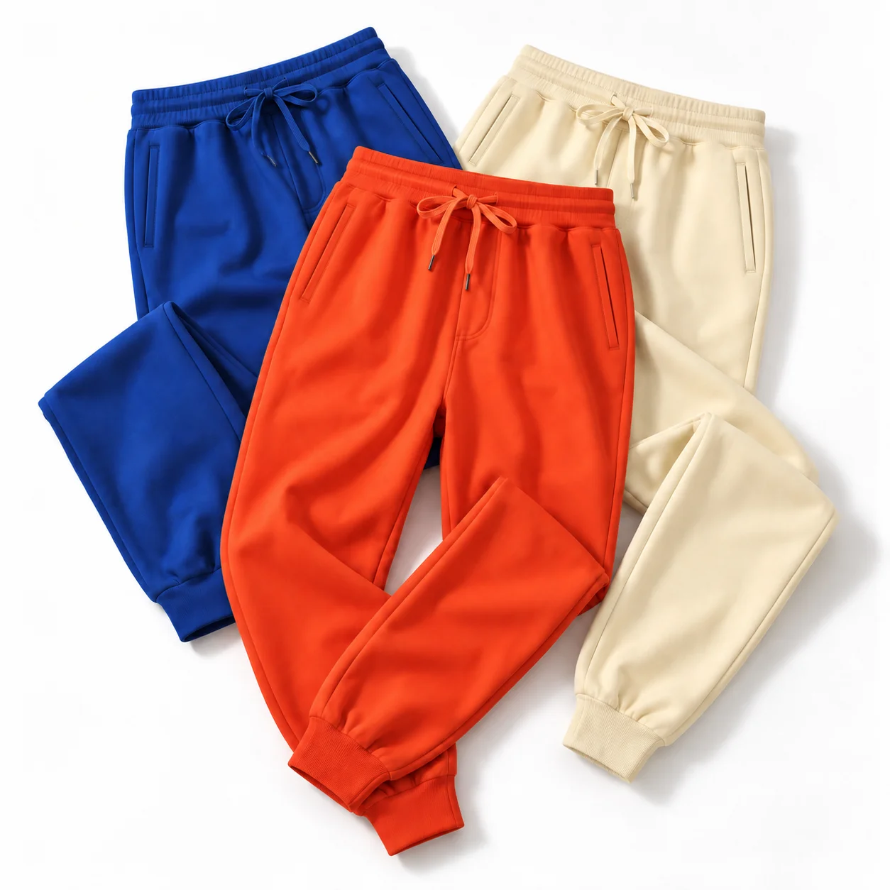 Men's Autumn Winter Fleece Sweatpants Casual Jogger Sports Pants Drawstring Running Workout Gym Comfortable Streetwear Trousers