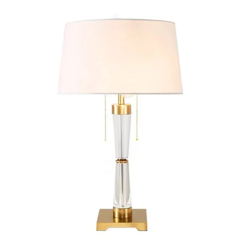 

Light luxury American simple desk lamp Bedroom bedside crystal glass Modern hotel Clubhouse Living room Exhibition