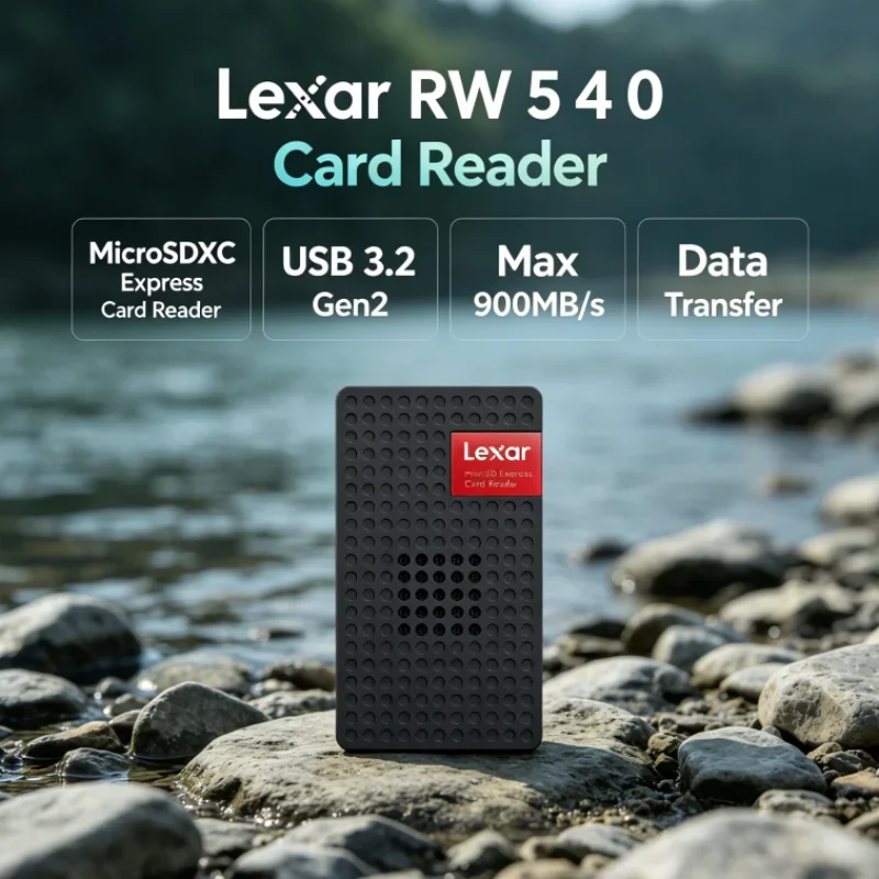 Lexar MicroSDXC Express Card Reader RW540 Built-in Fan USB 3.2 Type-C Max 900MB/s for Switch 2 Data Transfer