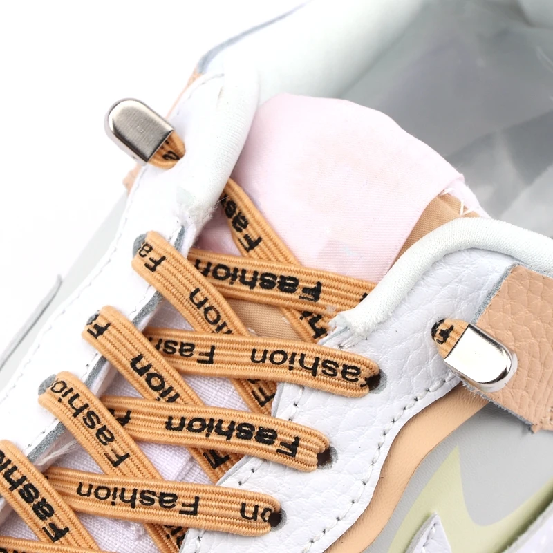 No tie shoelaces Men And Woman shoe Fashion Beautiful Fast Metal buckle Elastic Shoelace Leisure walk Sports Lazy Laces 1 pair