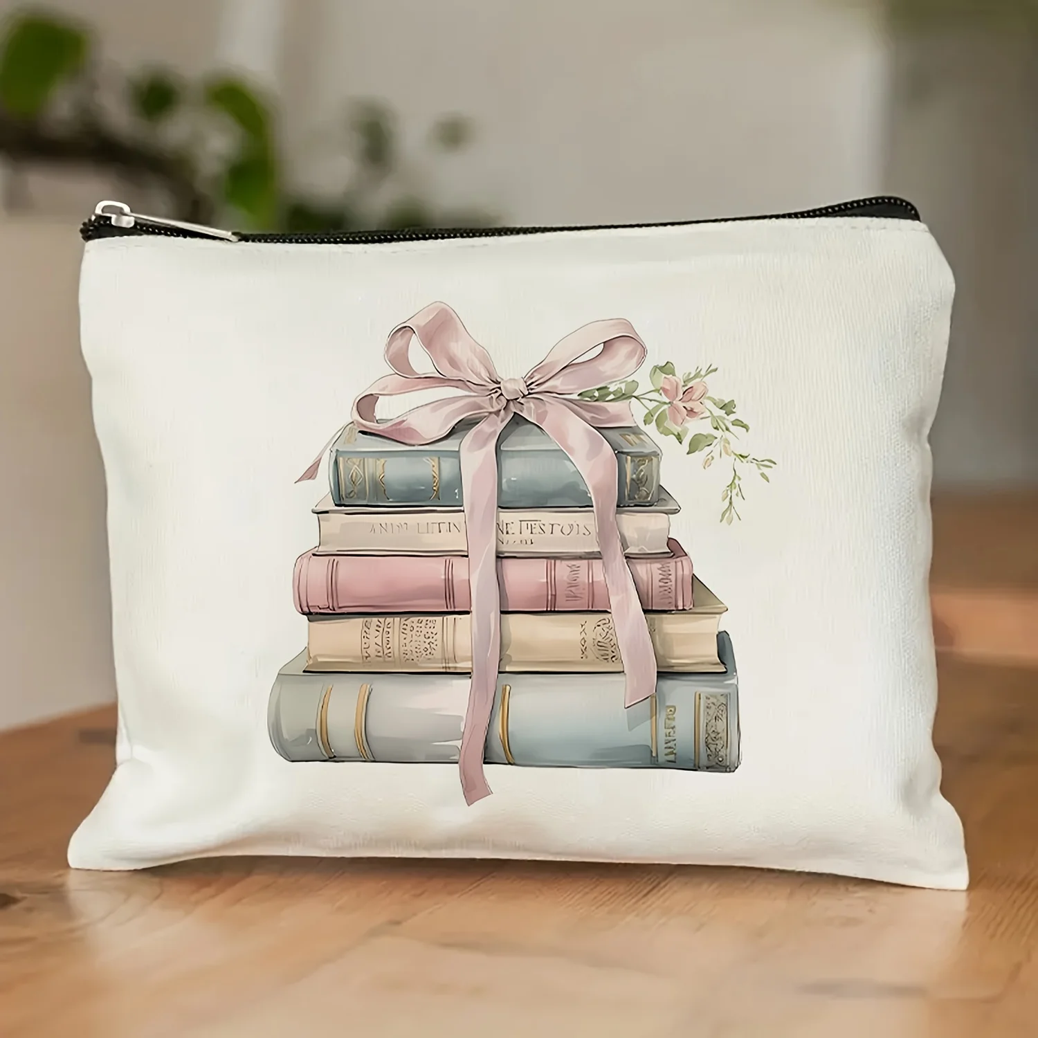 

A Colorful Book Pattern Makeup Bag - Cute Multifunctional Zipper Pouch, Jewelry Storage Bag, Perfect Travel Zipper Small Storage