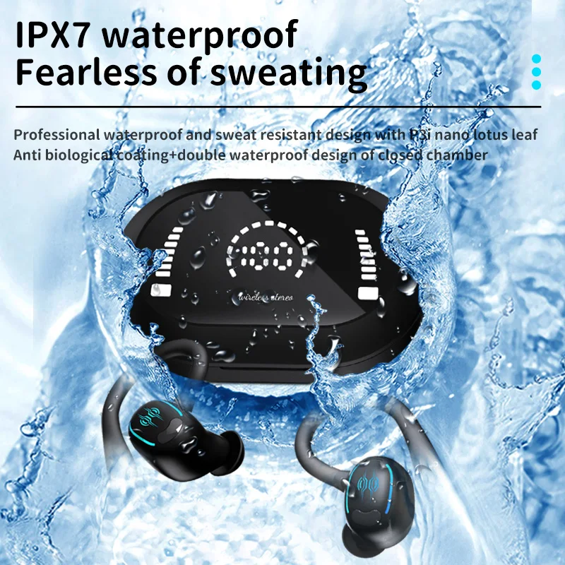 Neue kabellose Bluetooth-Kopfhörer mit ultraklarer Klangqualität, die schmerzen nicht verursacht, wenn lange Zeit getragen wird, hängende Ohrstil