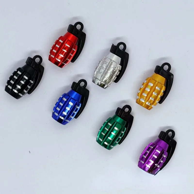 1Pcs Truck Wheel Rim Valve Stem Cap Aluminum Alloy Motorcycle Bike Wheel Nozzle Grenade Shaped Wheel Stem Air Valve Dust Cover