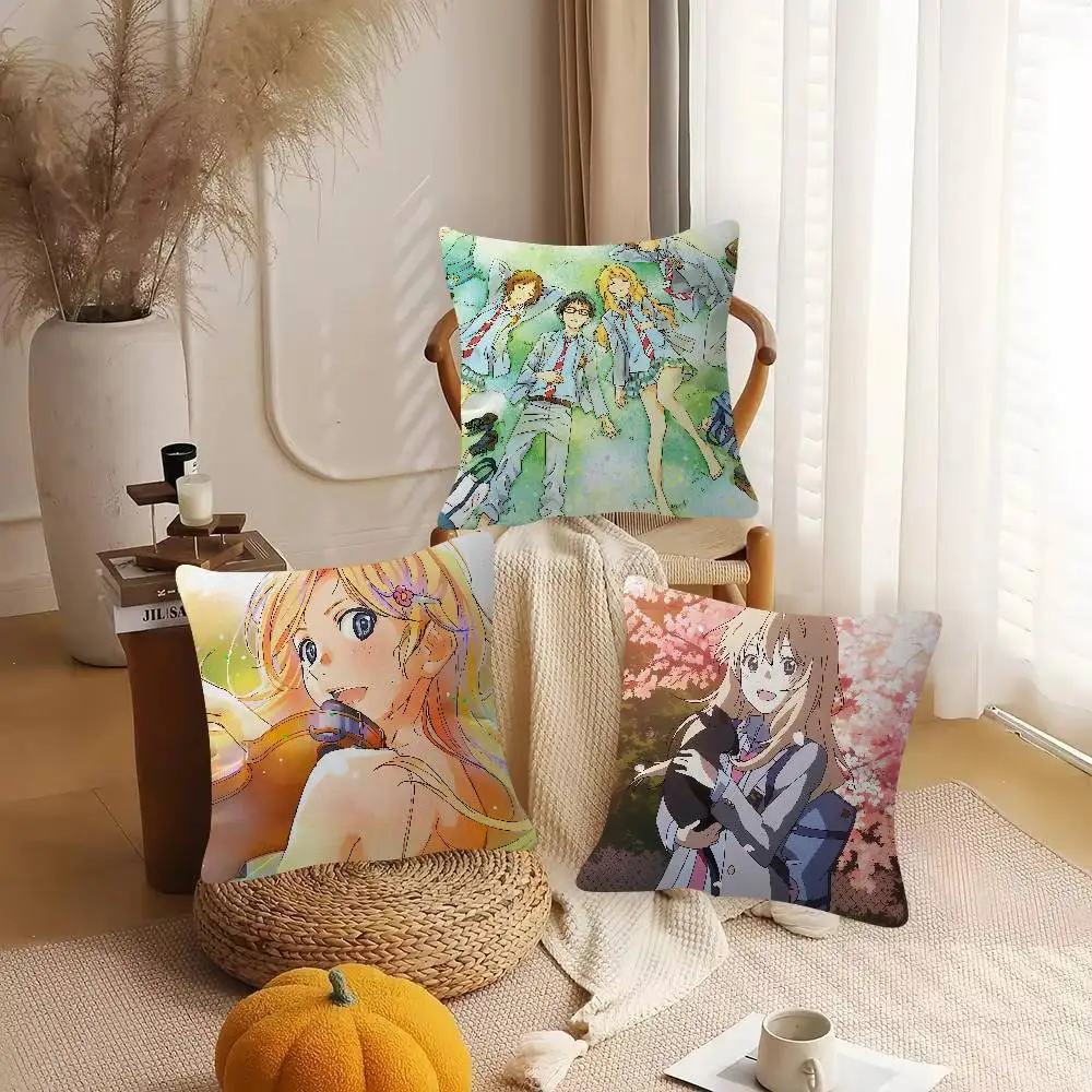 Anime Your Lie In April Game For Cartoon Print Peripheral Pillow Case Cushion Cover Home Decor Birthday Gift Pillowcover