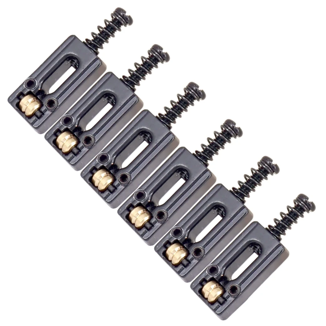 6 Pcs Metal Guitar Bridge Saddle Ball Roller String Tremolo Bridge Saddles for Electric Guitar Replacement Parts,Black