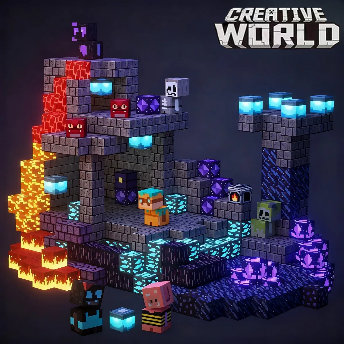 Magnetische bouwstenen speelgoed mijnwereld magneet kasteel bloesem grot kubus set baksteen kubus Kerstmis Halloween speelgoed jongen meisje cadeau