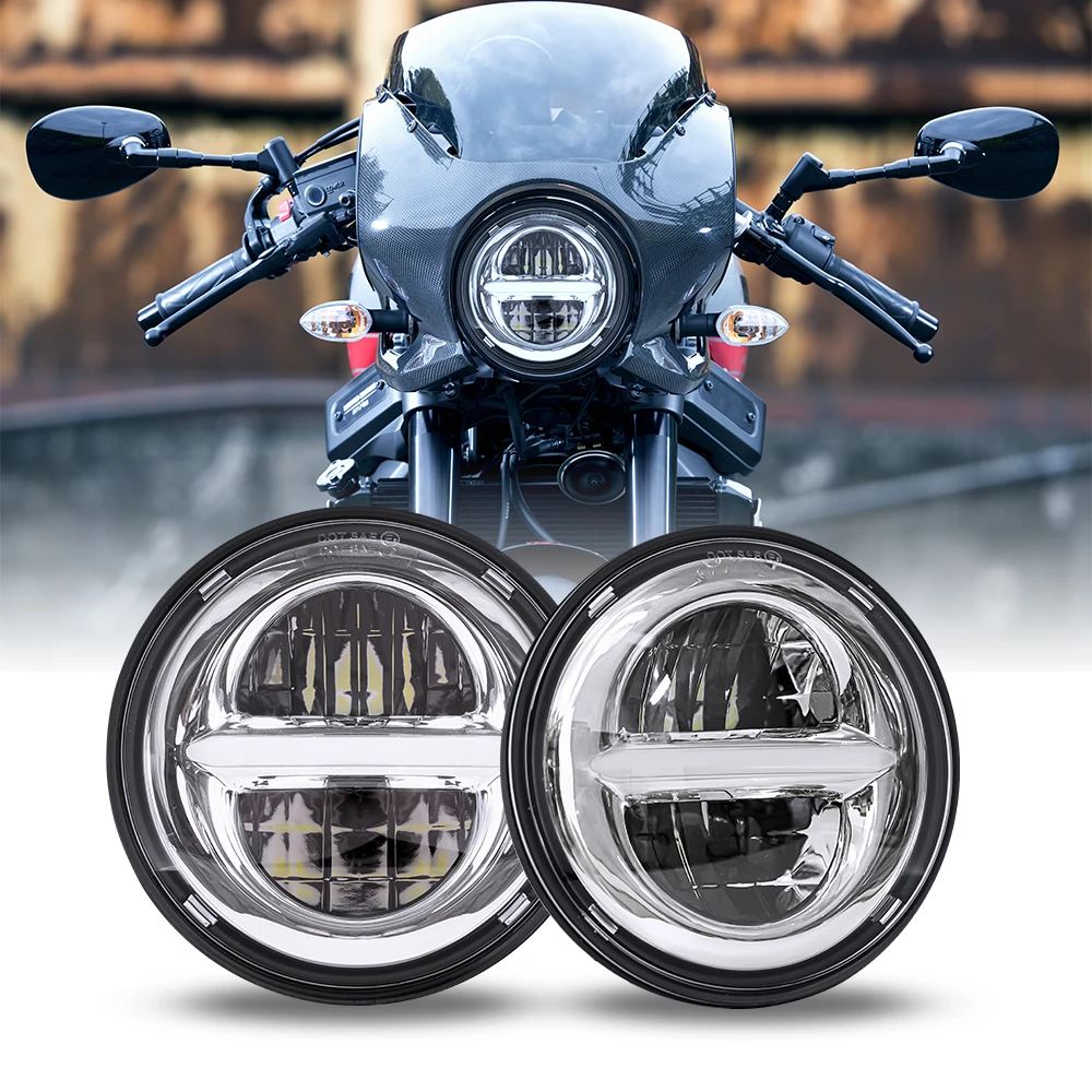 

5 3/4"LED Headlamp 5.75 inch Motorcycle LED Headlight Faro Moto Light Halo White DRL Angel Eyes DRL For Dyna Sportster Softail