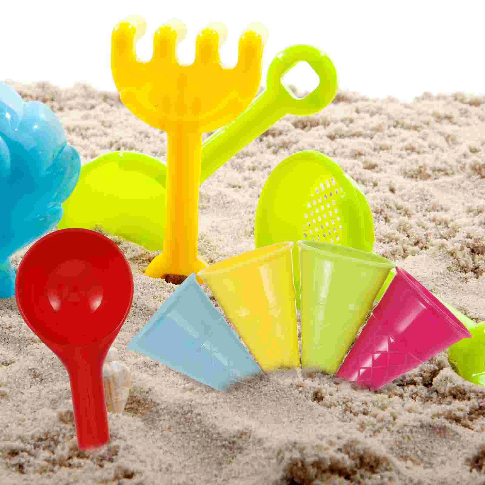 5pcs Kids Beach Toys Children Seaside Sand Ice Cream Cones and Scoop Outdoor Toys (Random Color) Ice Cream Cone Scoop Sets