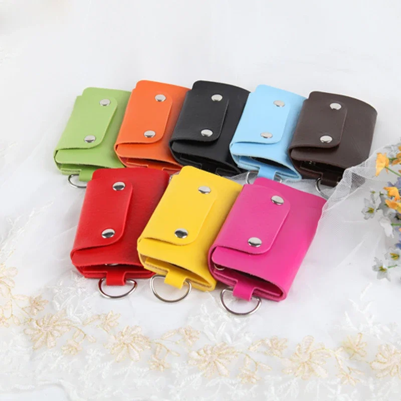 Fashion PU Leather Key Cover Wallet Business Gift Leather Key Chain Men Women Car Key Strap Waist Wallet KeyChains Keyrings