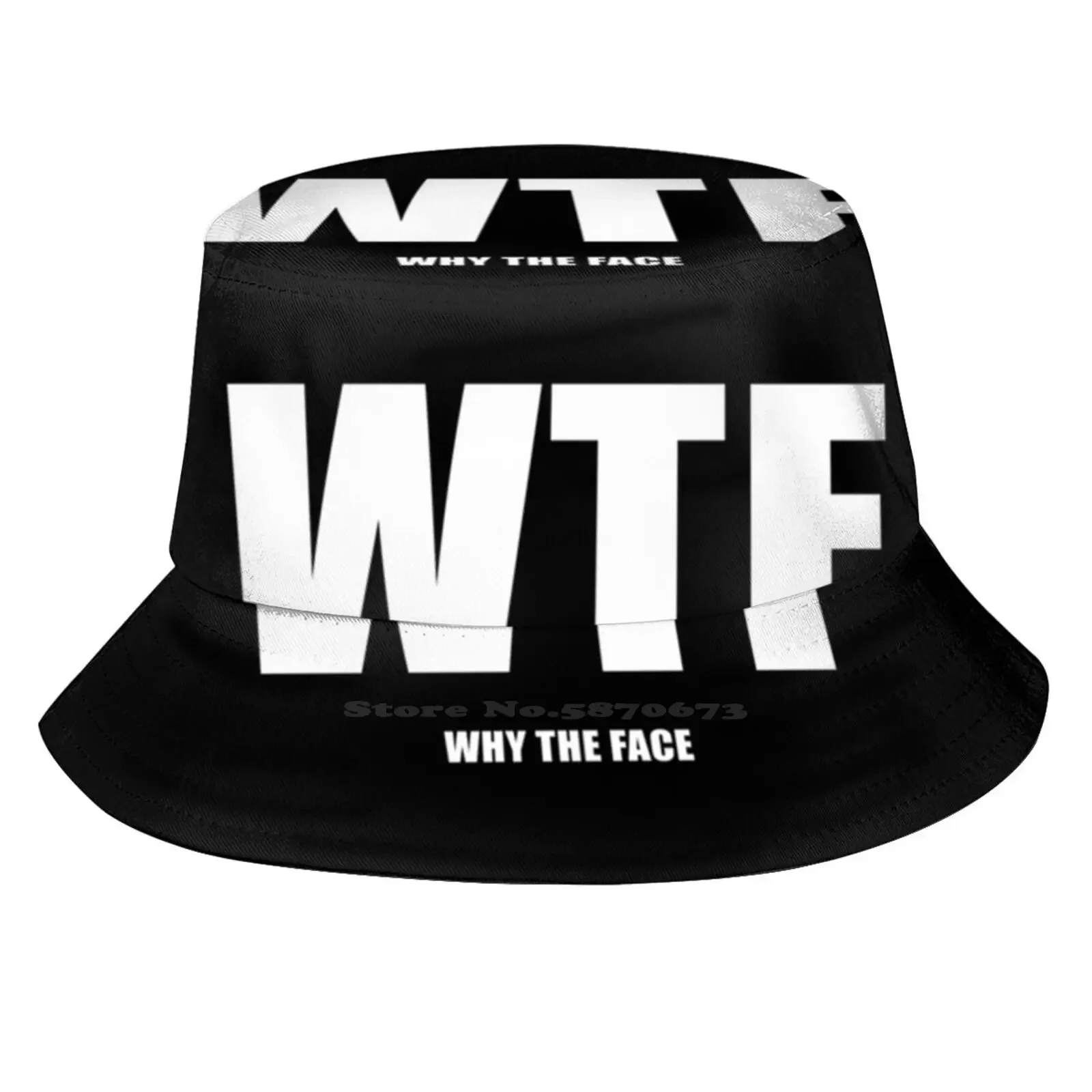 Wtf : Why The Face ( Black ) Flat Top Breathable Bucket Hats Wtf Why The Face Modern Family Phil Dunphy Funny Quote Comedy Cool