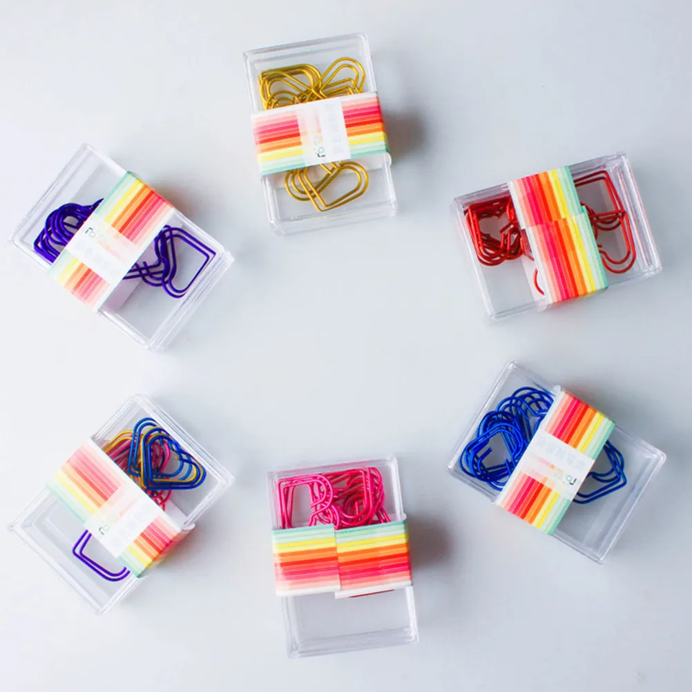 

50 шт. разноцветных скрепок для бумаги, прочные металлические зажимы для документов и фотографий, креативные органайзеры для офиса, школы, дома, канцелярских принадлежностей