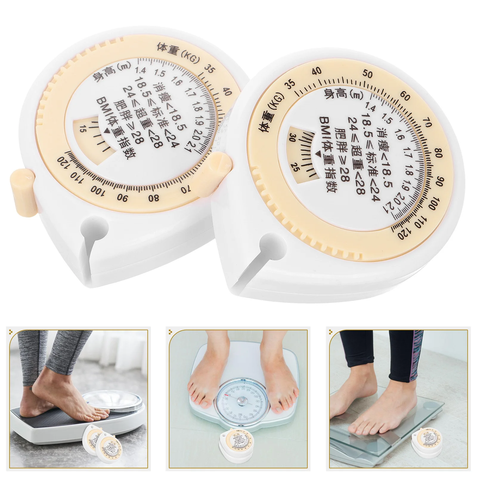 

2Pcs Body Tape Measure Compact Retractable Measuring Tool for Accurate Waist Hip Measurement Dual-Sided Flexible Health