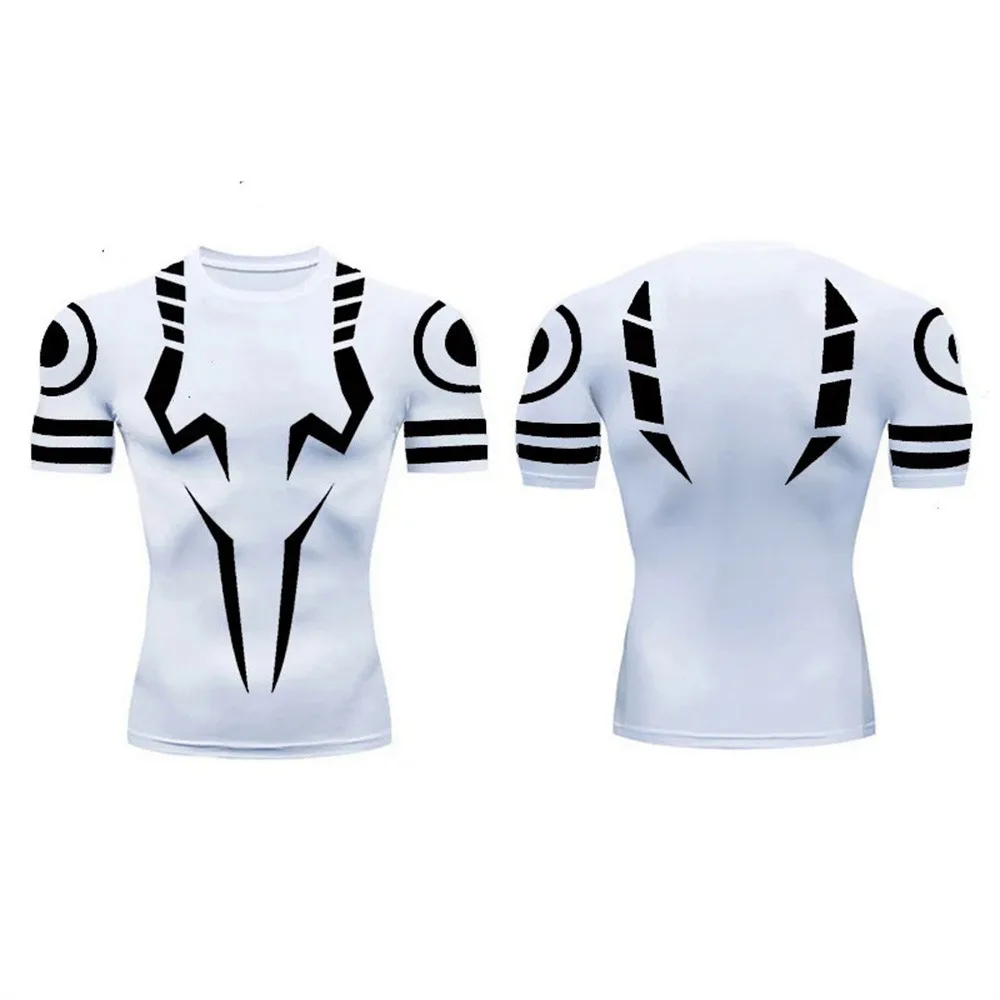 Anime Jujutsu Kaisen 3D-Druck Kompressions-Shirts für Herren Fitness-Unterhemd Athletisches Schnelltrocknendes T-Shirt Tops