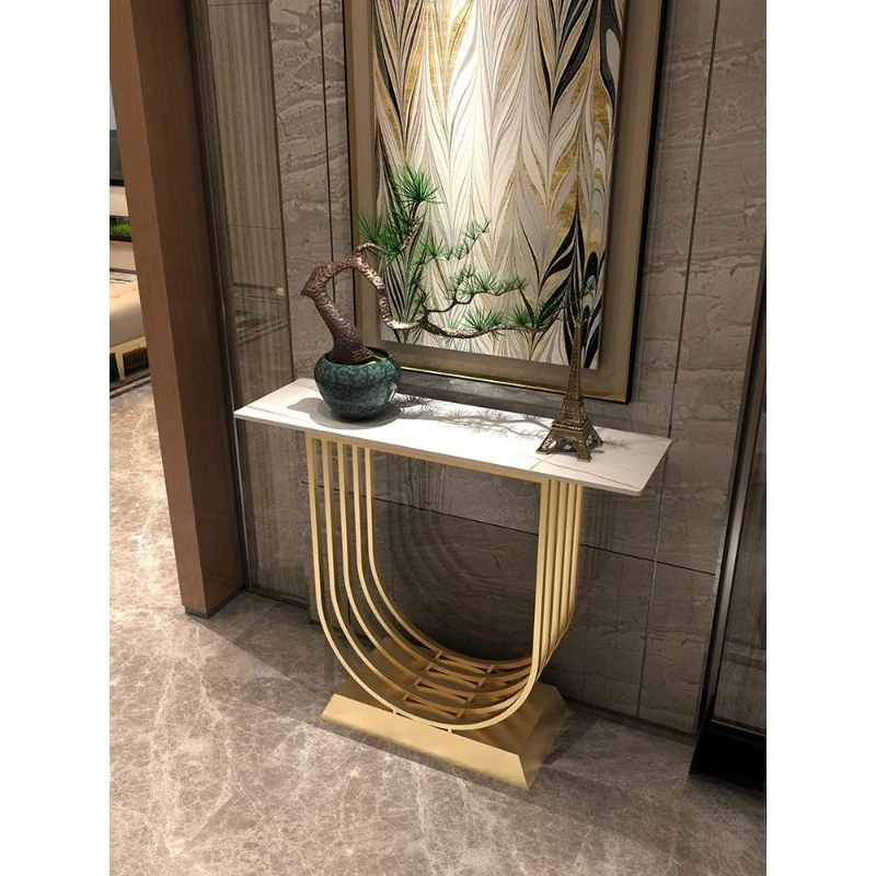 Nordic marble slate entrance table,lobby, clubhouse decoration, end view table, aisle against the wall, case storage