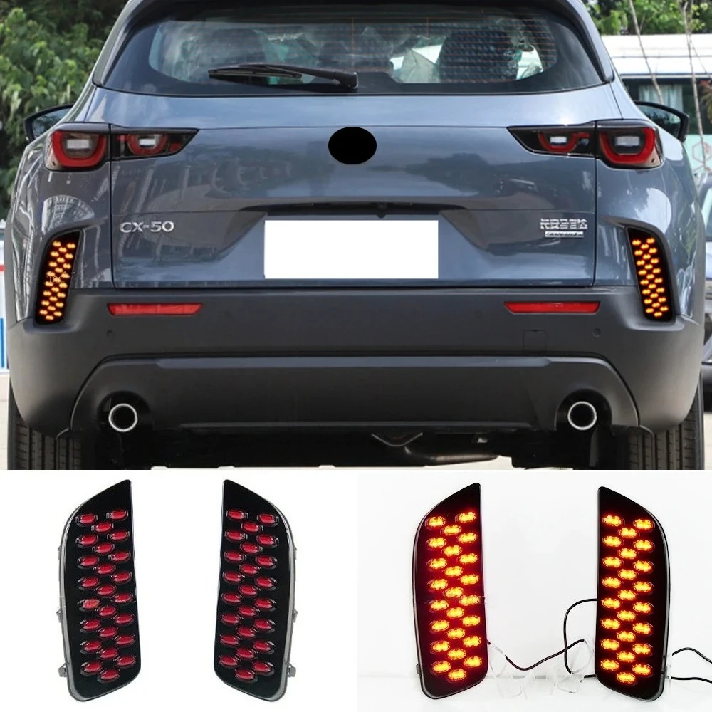 

Car LED Rear Bumper Reflector Light For Mazda CX-50 CX50 2022 2023 2024 Fog Lamp Brake Light with Dynamic Turn Signal