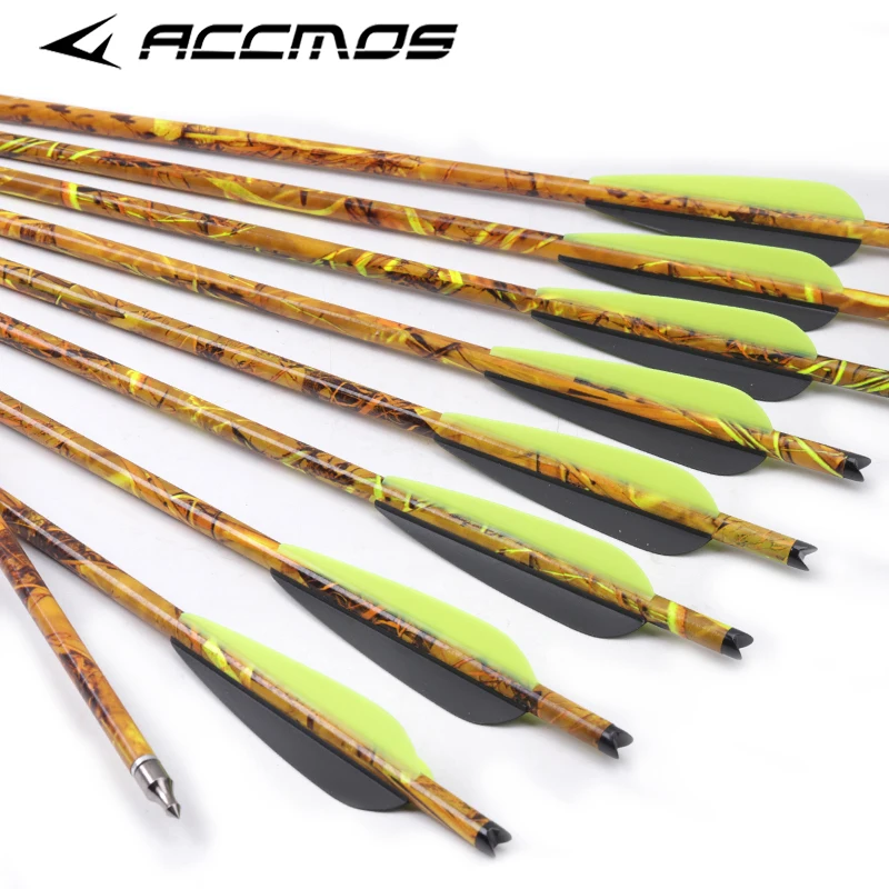 12Pcs Mixed Carbon Arrows 13/20 inch Spine 400 Crossbow  Arrow for Archery Hunting Shooting Bow Arrow