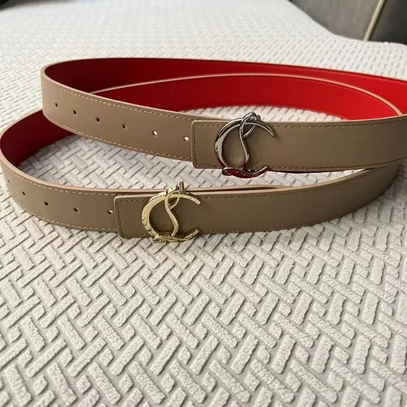 2024 New Fashion Trend Luxury Net Red Radish Ding Double-sided Flat Buckle Belt Fashion Casual Business Belt