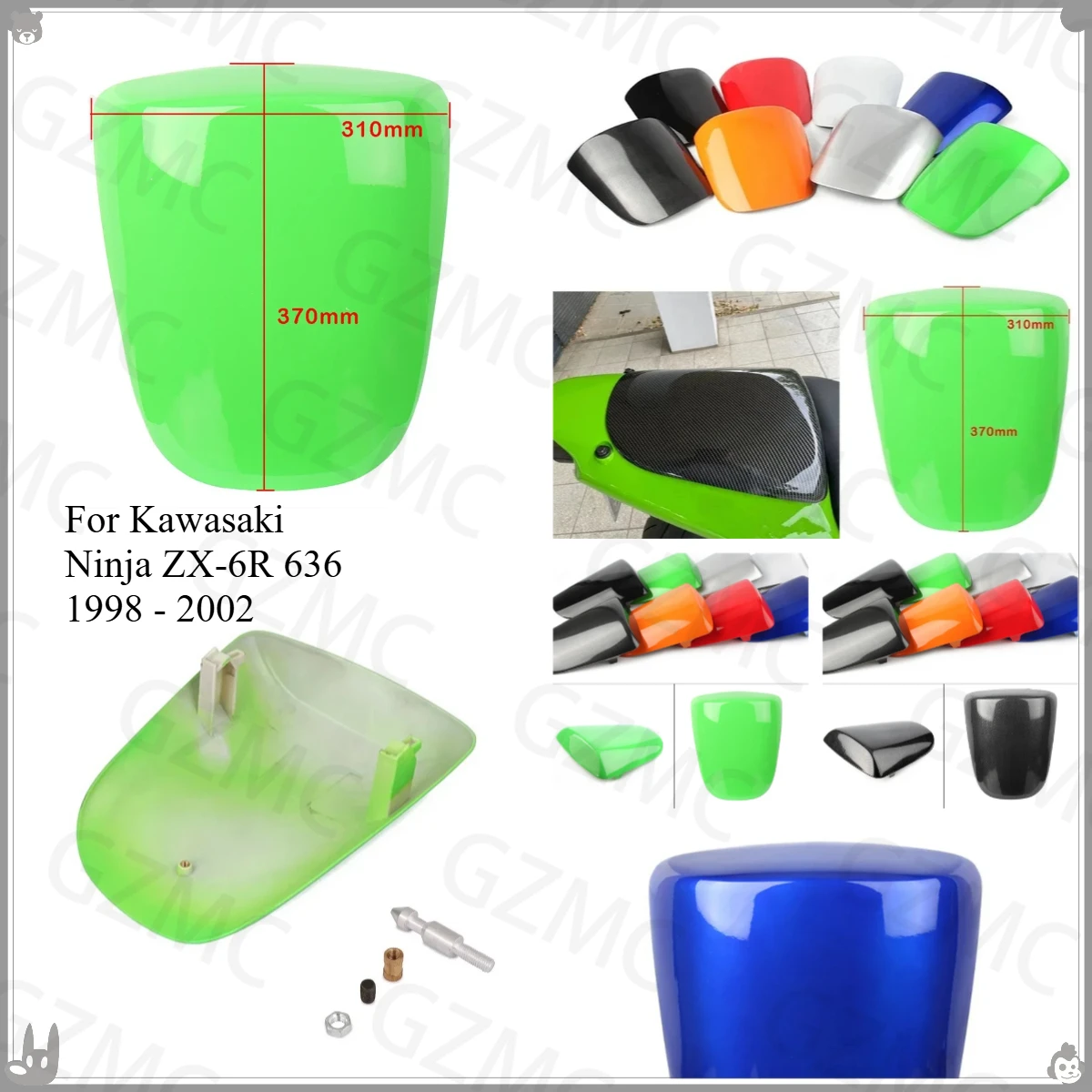 

Rear Seat Tail Cover For Kawasaki Ninja ZX-6R 636 1998 - 2002 Motorcycle Rear Passenger Head Cover Seat Rear Cover Fairing ZX6R