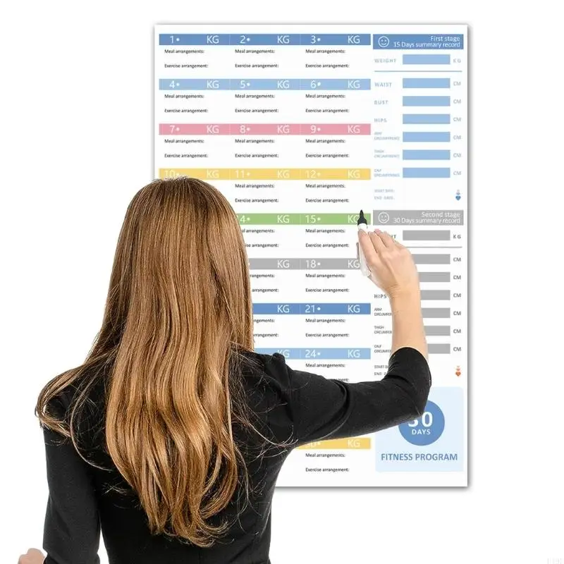 Fitness Progress Chart Fitness Program Easy to Use Workout Schedule F19E