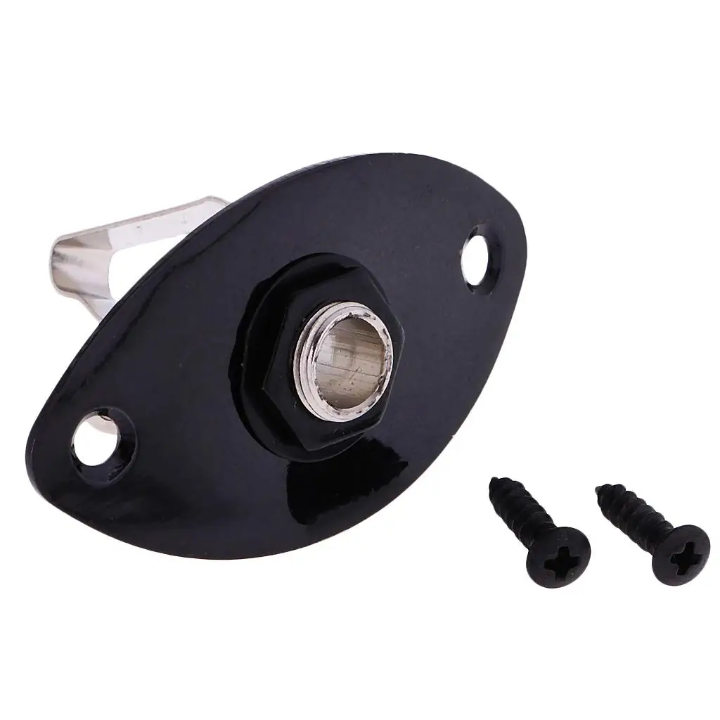 Electric Guitar Output Input Oval Jack Plug Plate Iron Copper for Guitar Cranksets Socket Replacement