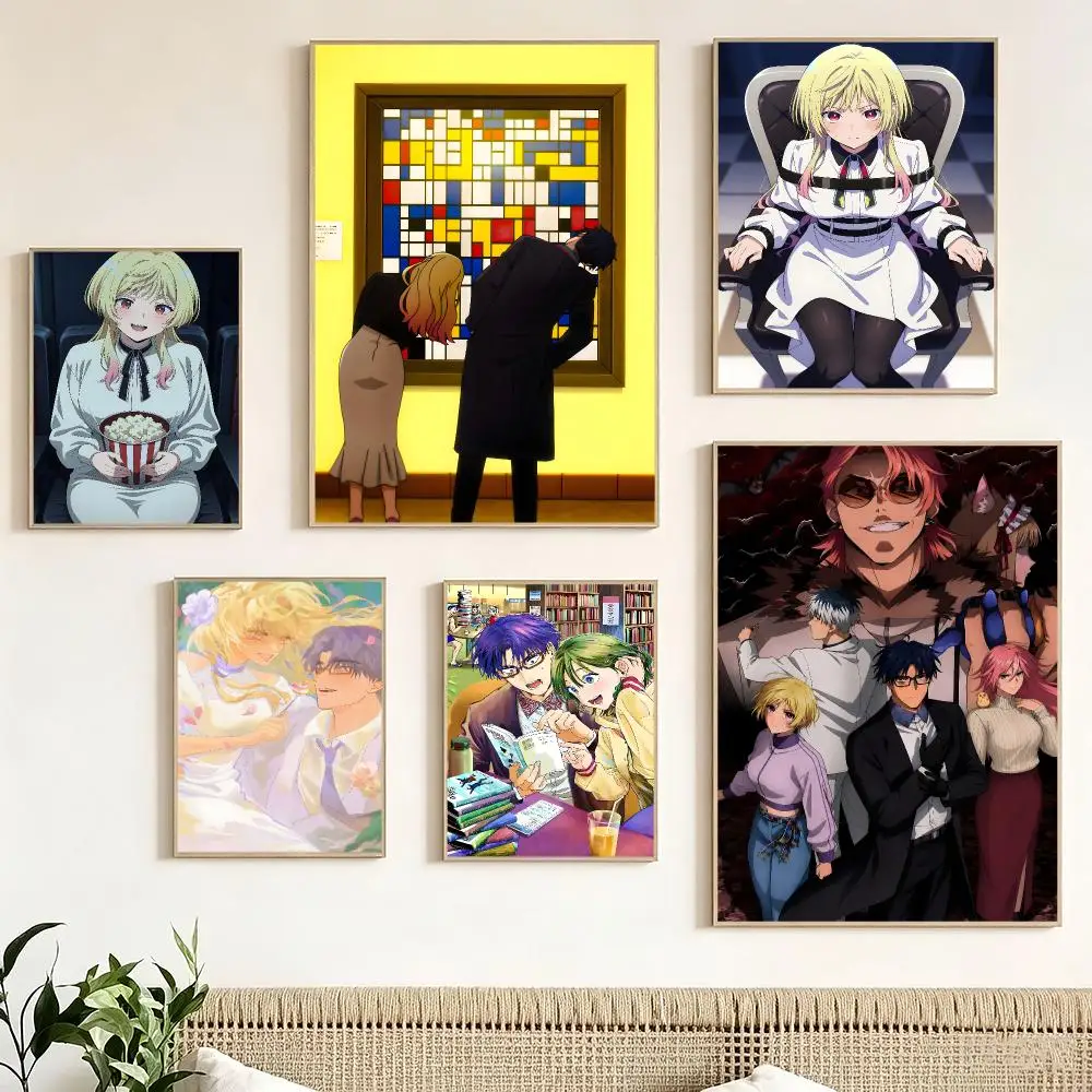 Romantic Comedy Anime M-Marriage Toxin Poster impermeable para el hogar sala de estar dormitorio bar decoracion estetica