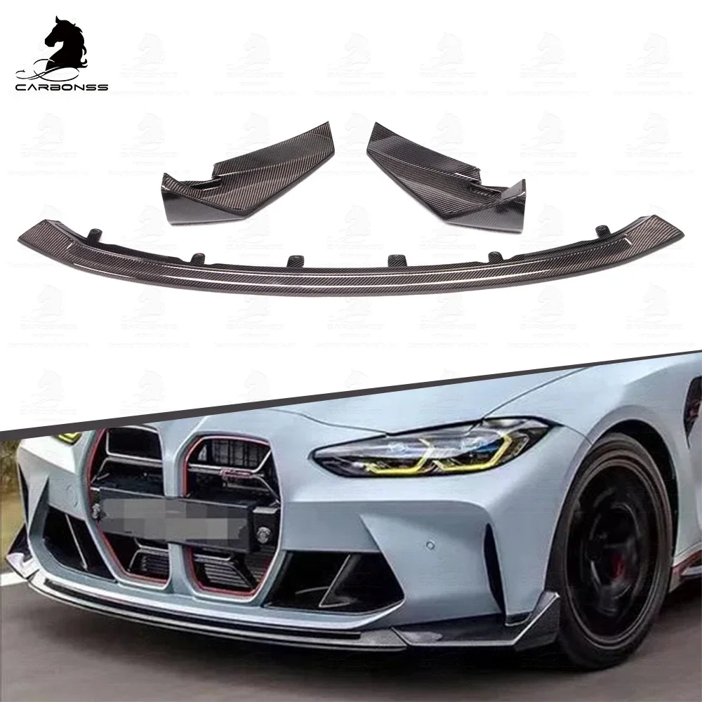 

carbon 3PCS CSL Type Auto Part G80 G82 Carbon Front Lip Splitter For M3 M4 G83