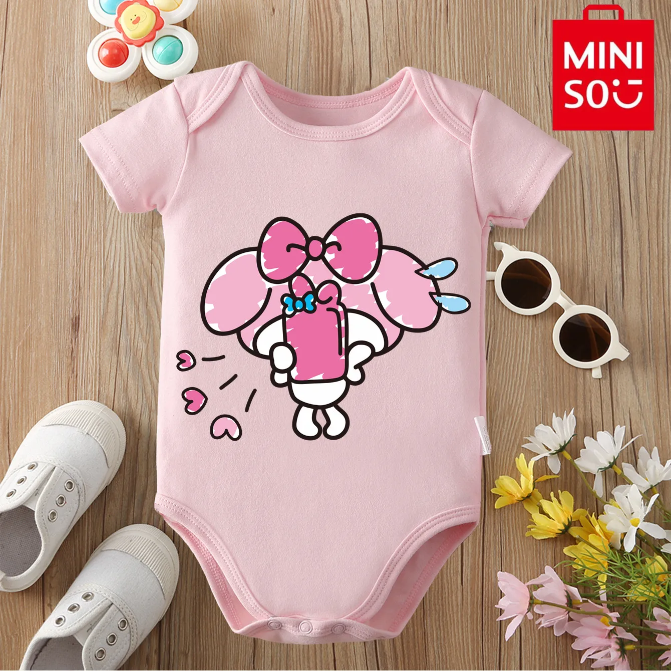 بدلة مينيسو 100% قطن من فضلك ماي ميلودي ماي ميلودي نيسيي على الطراز الياباني لملابس الأطفال حديثي الولادة من عمر 0 إلى 12 شهرًا #3