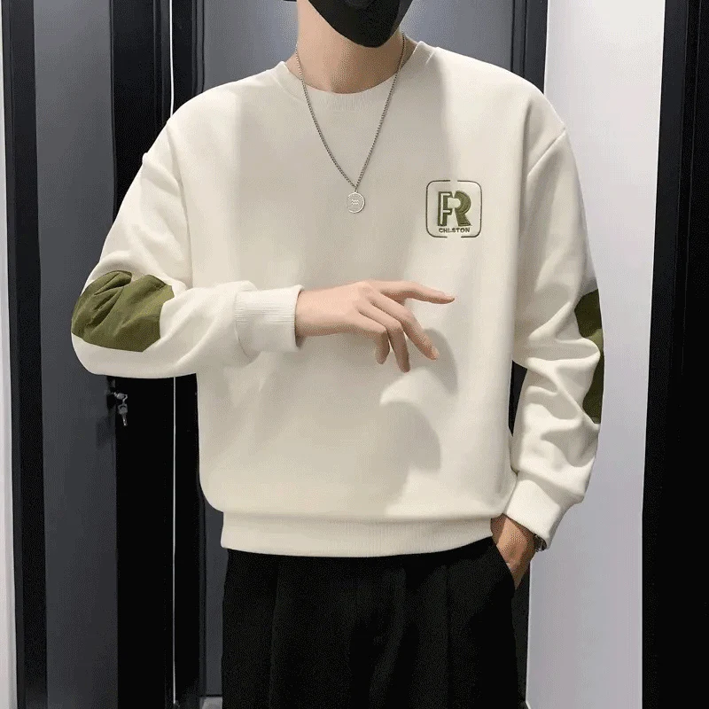 

Spring Autumn ex Long Sve round Ne Hoodl Sweatirt Casual Comfortable Faionable Inner Wear T-irt for Men