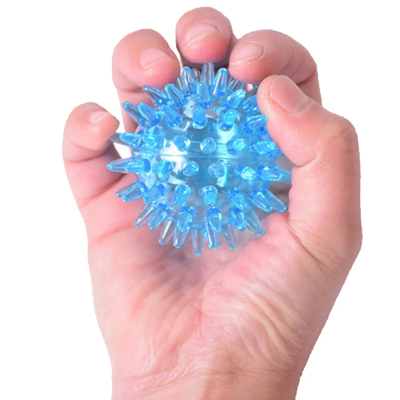 Stress Relief Massage Spiky Ball Sensory Spike Ball Hollow Soft Finger Training Ball Hand Strength Training Massage AMQ11