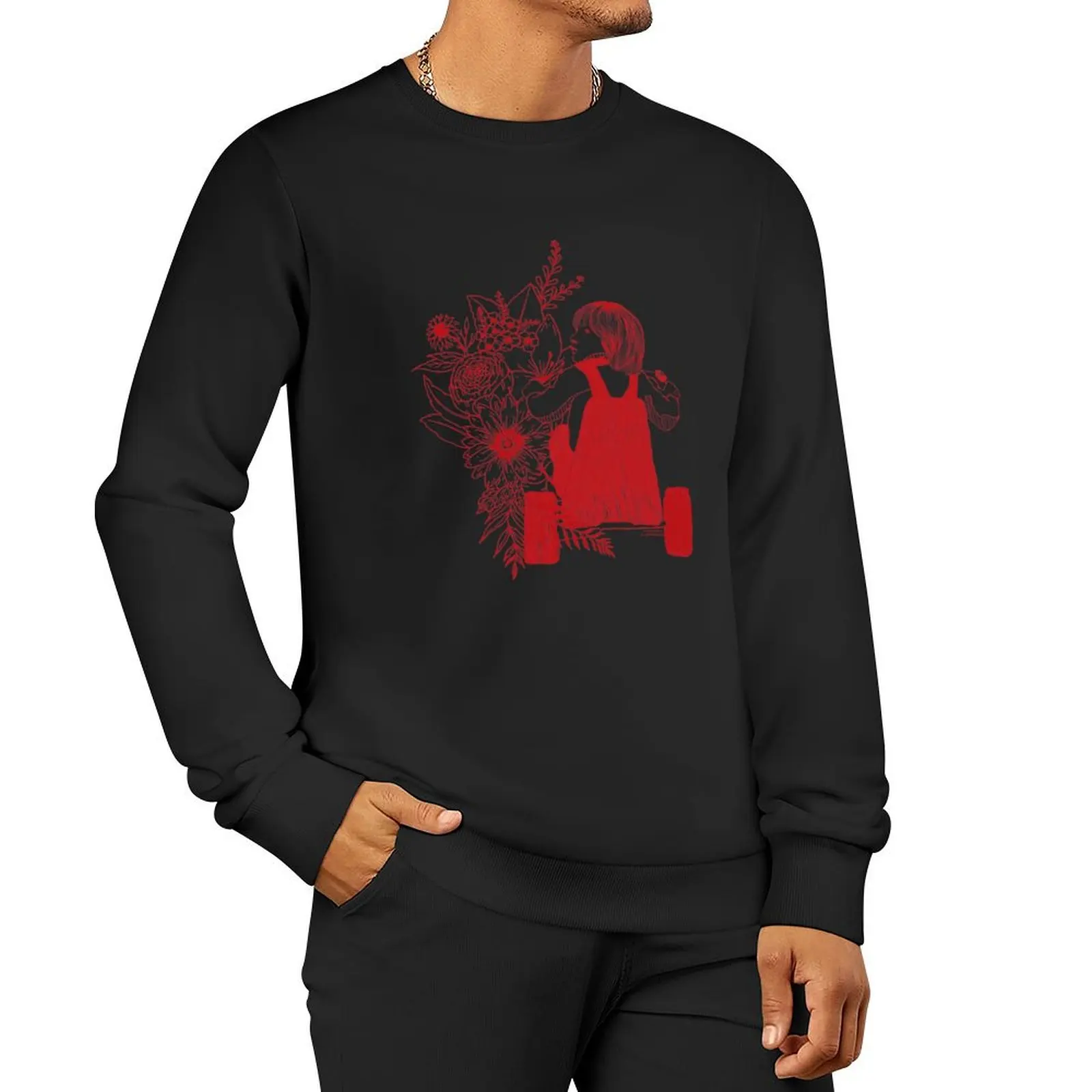 Red ballpoint Danny Torrance Pullover Hoodie male clothes graphic sweatshirts