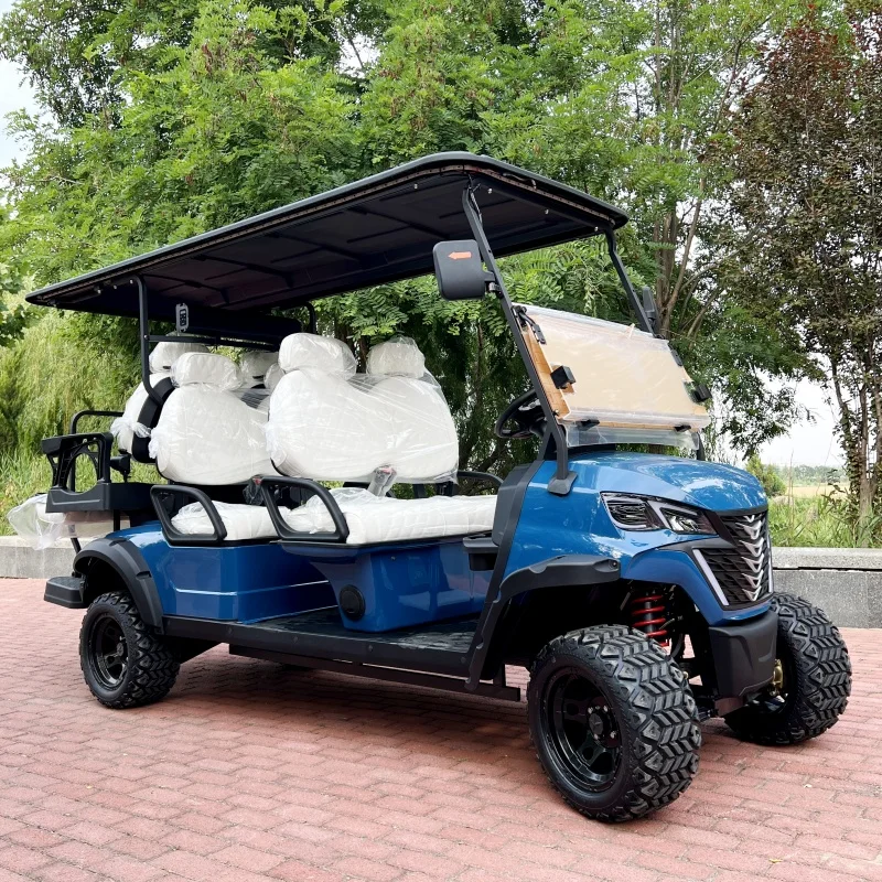 New Popular High Performance Manufacturing 4+2 6 Seat Lift Golf Cart Electric Golf Cart Windshield Folding Club Car