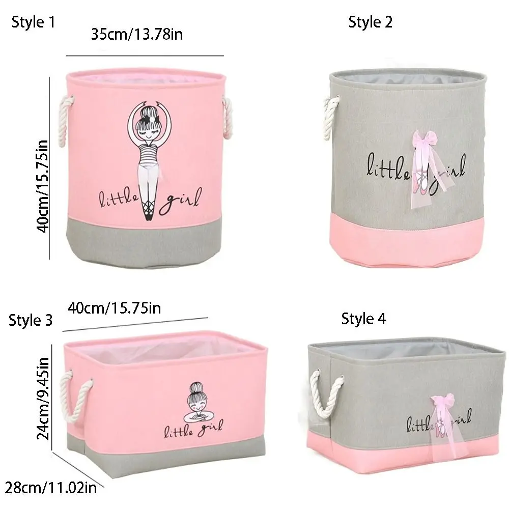 سلة الملابس، سلة تخزين كرتونية، توفير المساحة، سلة غسيل قابلة للطي مع مقبض، سلة ألعاب، تخزين أشتات #6