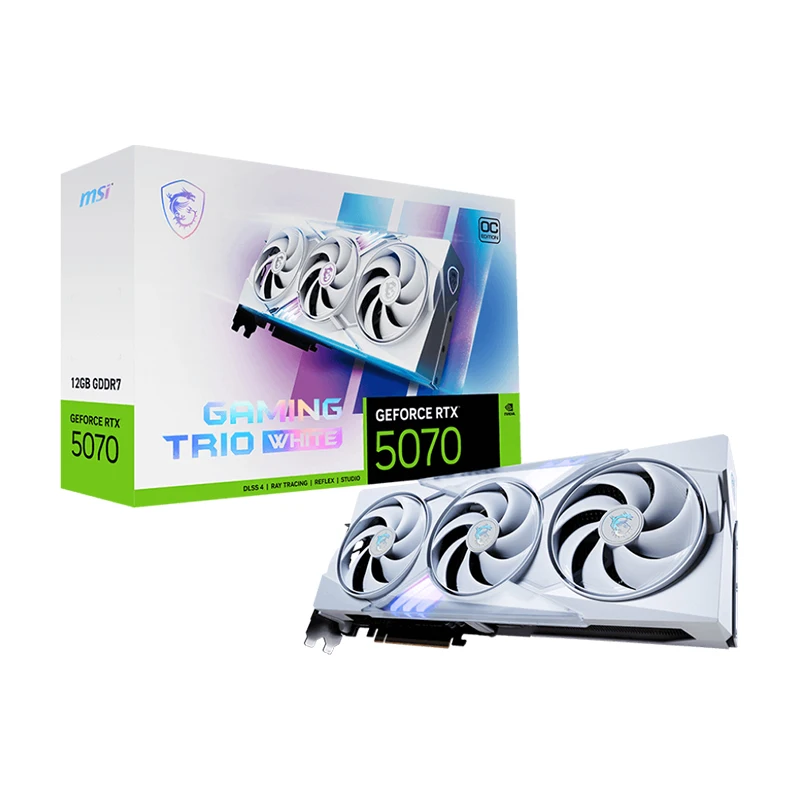 بطاقة رسومات الألعاب MSI RTX5070 12G GAMING TRIO OC WHITE NVIDIA GeForce RTX 5070 12GB 192Bit 8Pin GDDR7 لسطح المكتب placa de video