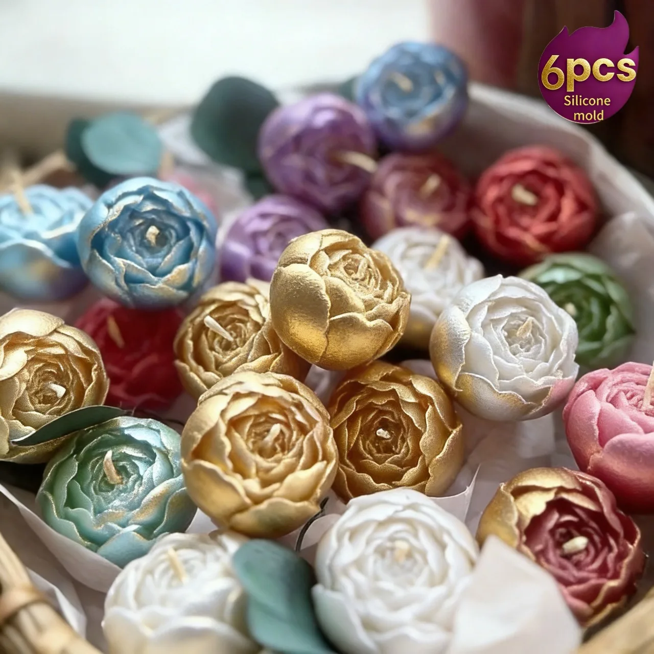 Lotusblüten-Silikonform, zum Basteln von Harz – geeignet für Kerzen, Heimwerker, Valentinstag, Muttertag, Weihnachtsdekoration – Detail 25