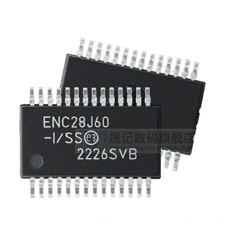 Free shipping   ENC28J60 ENC28J60-I/SS ENC28J60/SS  SSOP28    10PCS