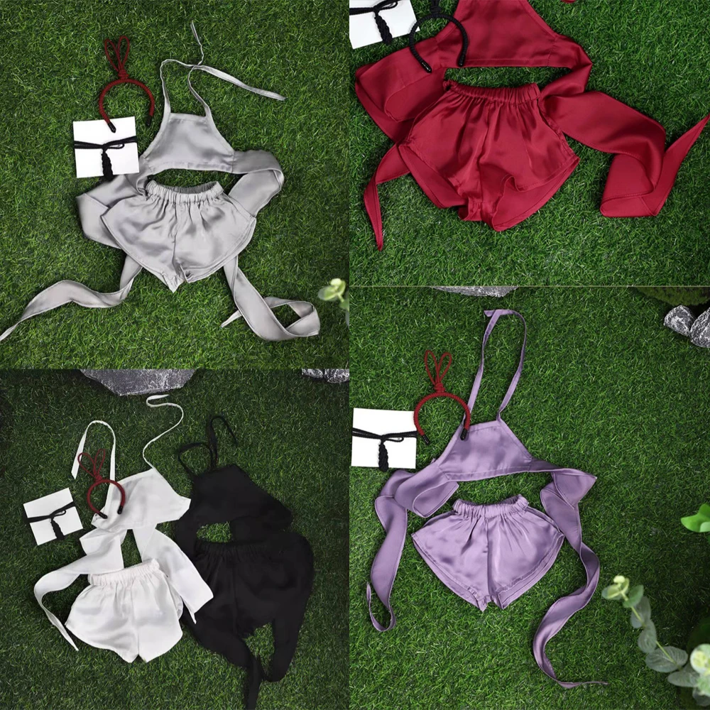 

D09-P918 Детская игрушка Uncle 68 73 ID75, реквизит для фотосессии куклы BJD, аксессуары, комплект пижамы без спинки с кружевной шнуровкой на шее