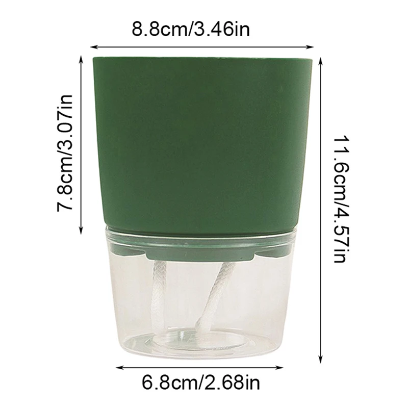 1Pc Plant Pot Self Watering Clear Plastic Flowerpot Double-Layer Water Storage Automatic Water Absorption Potted Flowerpot