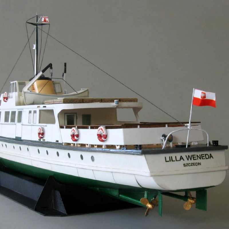 Kids DIY Handmade Assembled Polish Coastal Ferry Toy Model 1:100 Papers Exquisite Yachts Desktop Decorations Collectible Toys