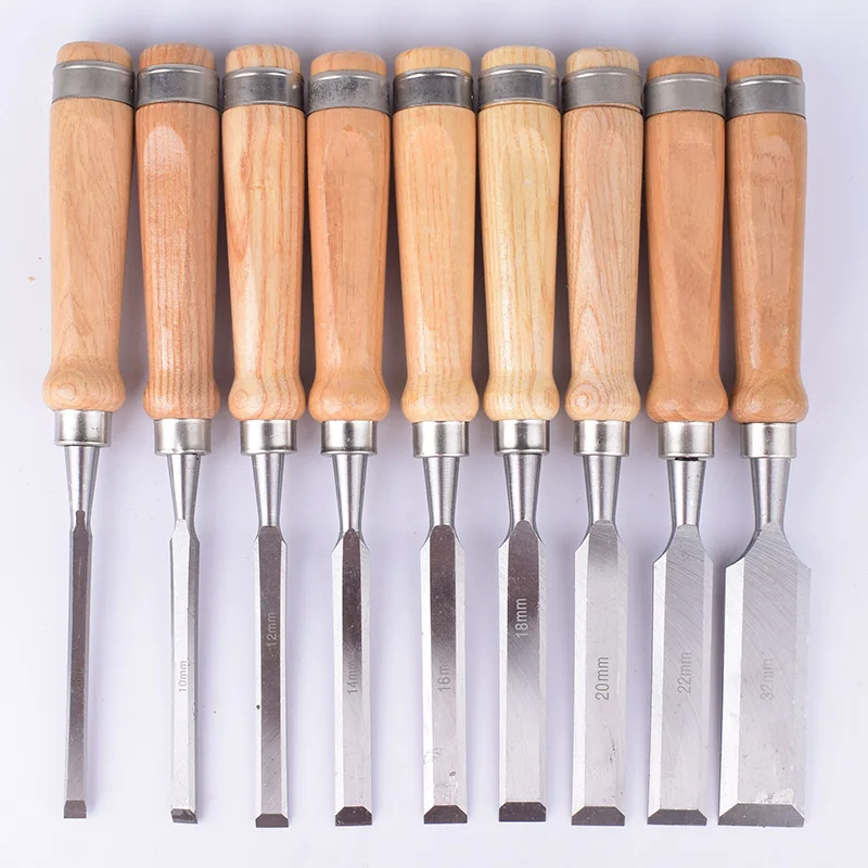 

Деревообрабатывающее долото с ручкой из цельного дерева, материал из хром-ванадиевой стали, незаменимый инструмент для резьбы по отверстий и обрезных краев