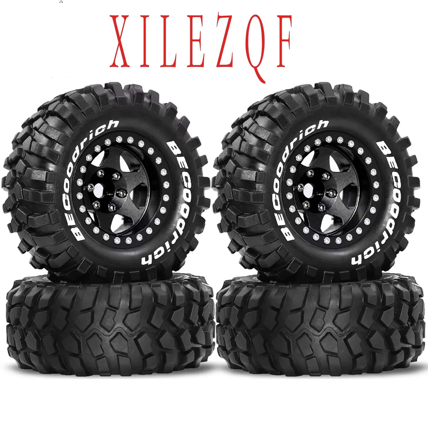 

Комплект из 4 колес с бедлок-дисками 1.9 дюйма и резиновыми шинами для радиоуправляемых краулеров 1/10 Traxxas TRX4, Axial SCX10 90046, 90047, MST, HSP, Redcat