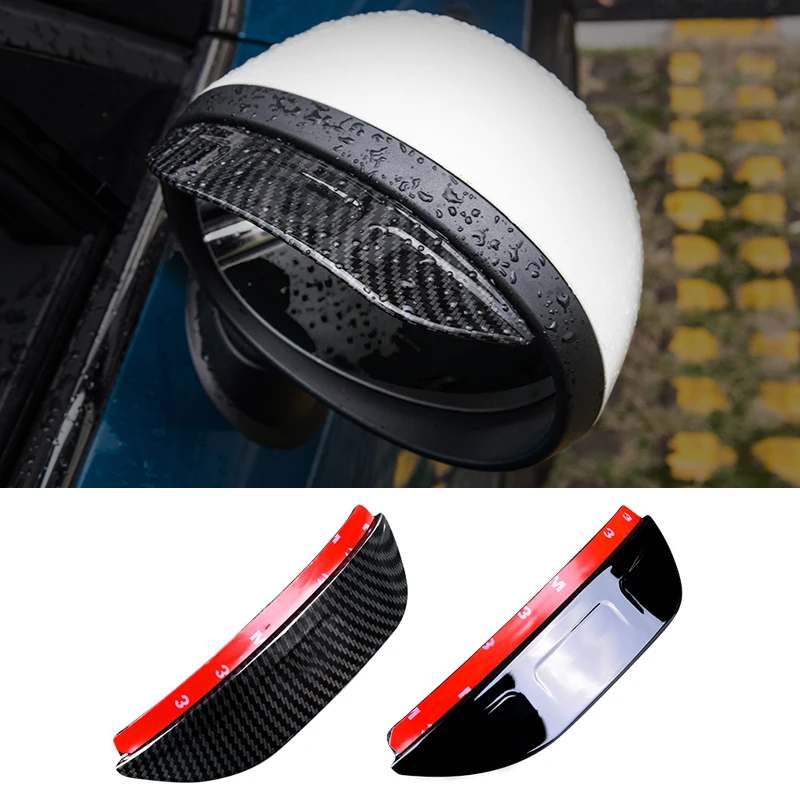 Car Rear View Mirror Rain Eyebrow Rain Shield Sun Visor For MINI COOPER Carbon Fiber Look Side Mirror Rain Cover Accessories