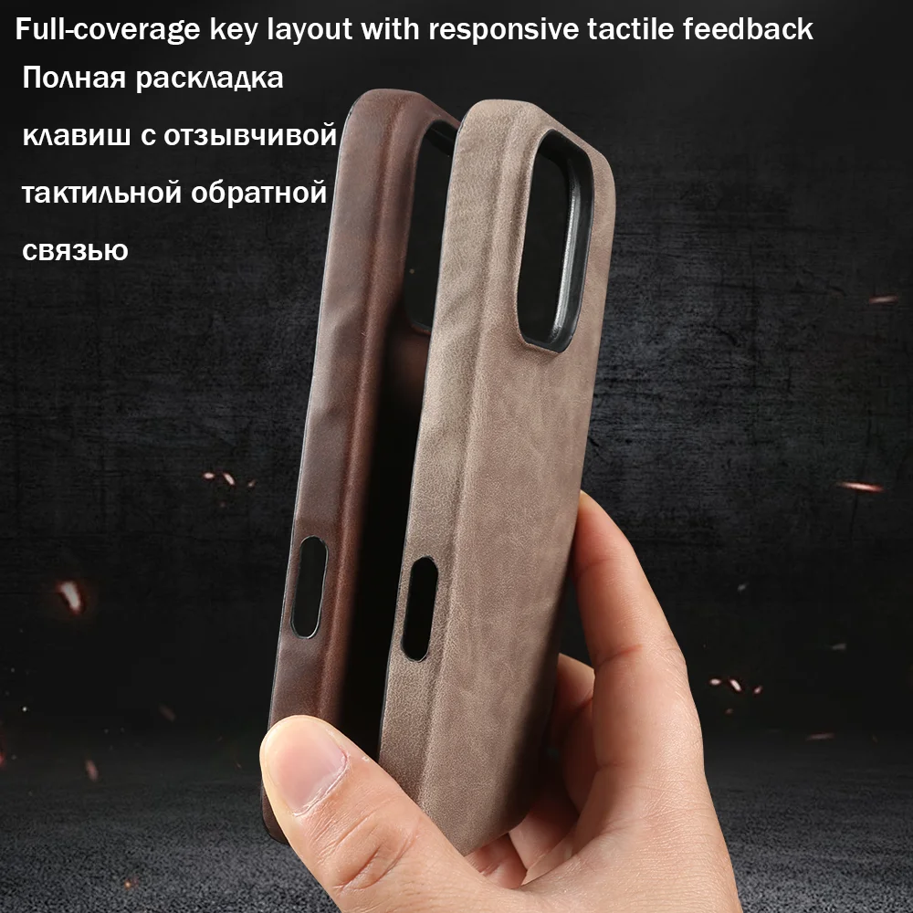 For Magsafe Premium Leather Case For iphone 16 Pro Max Air 17e 16e 12 13 Mini 14 15 17 Pro Max Phone Case Magnetic Back Cover