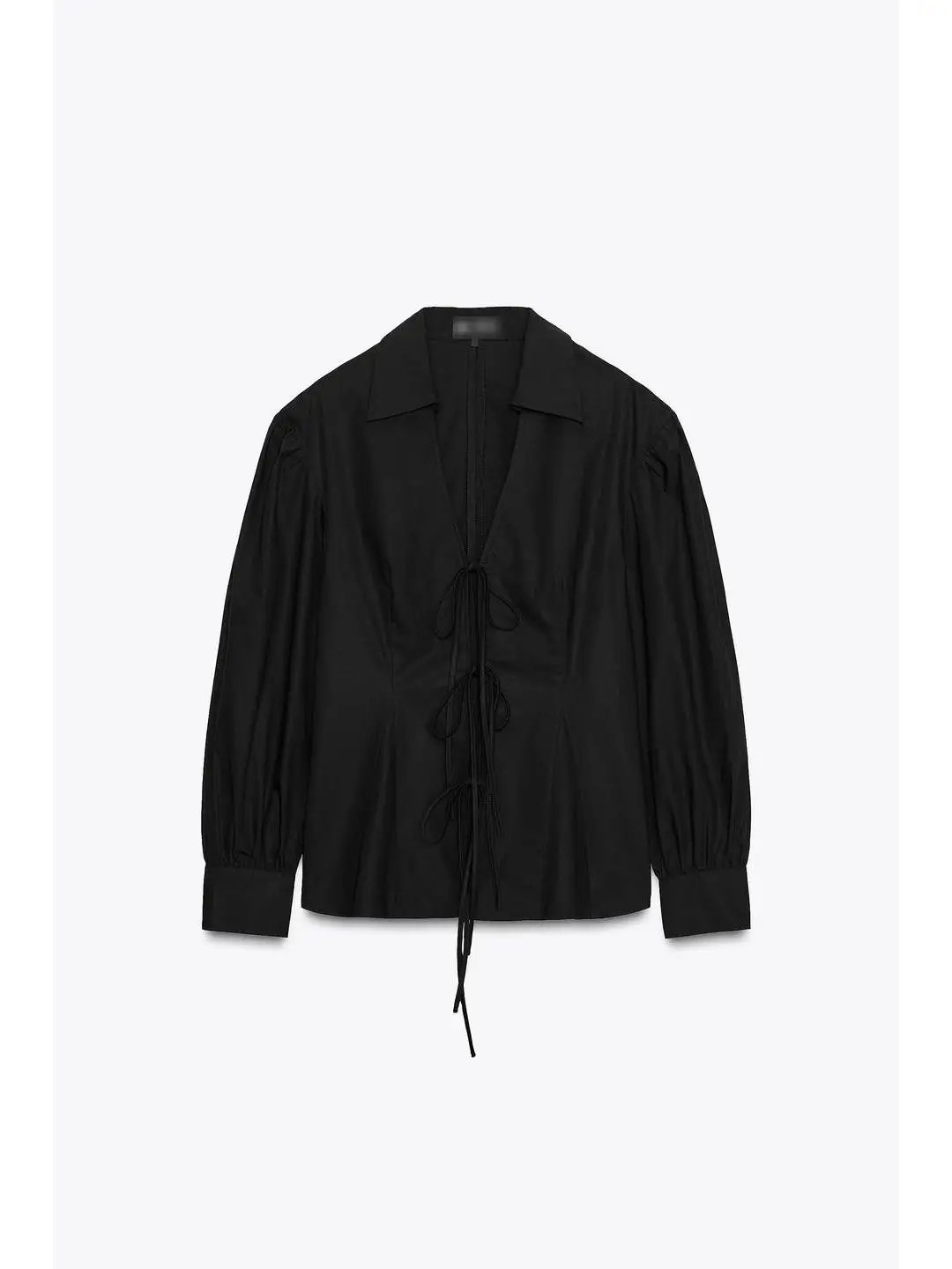 French Sle Long Sve irt con chiusura a farfallino Colletto rialzato Dstring Nodo decorato Interno taglie forti da donna...