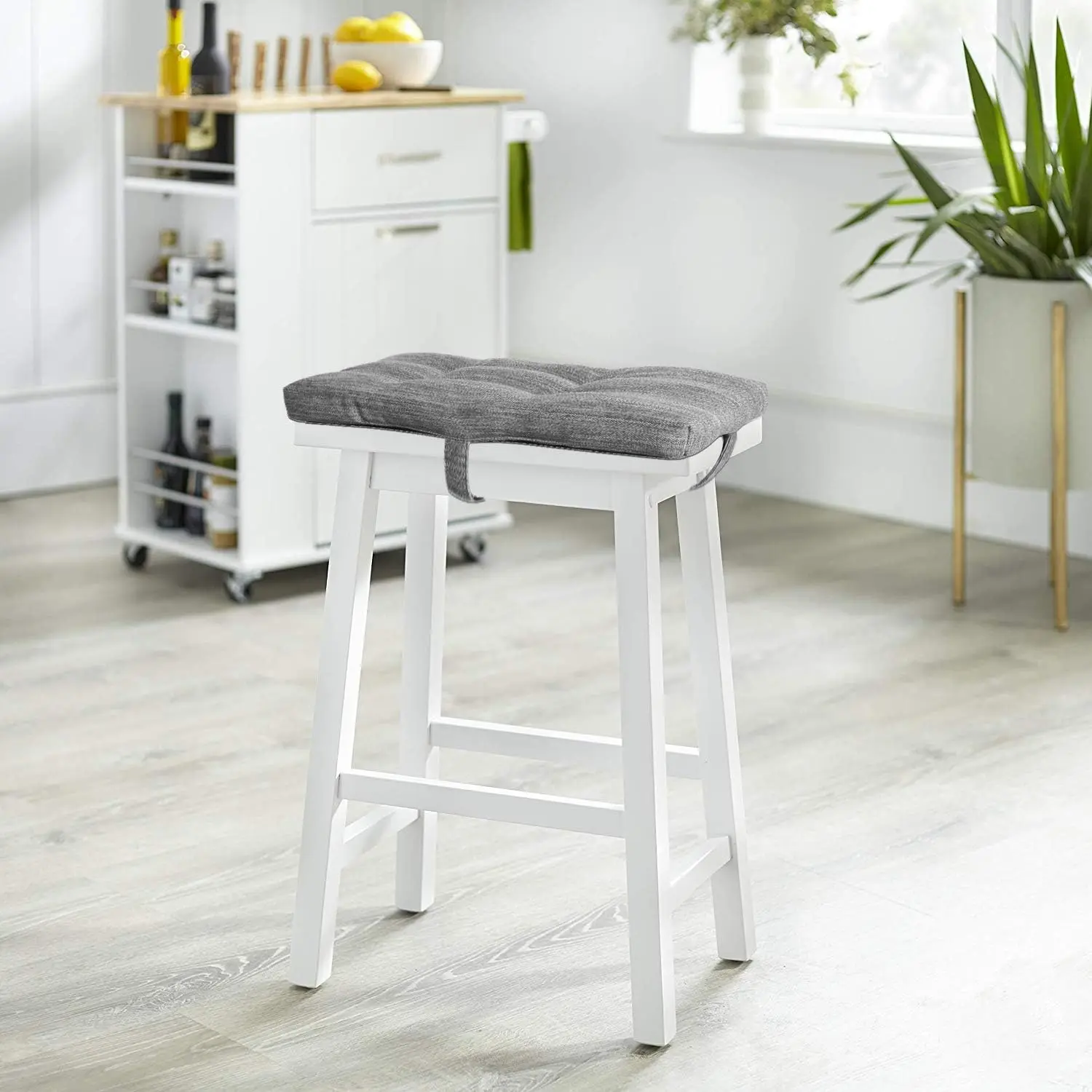 Rectangular Super Soft Saddle Stool Almofadas, Bar Stool Almofada com 4 Correias, Uma Almofada Apenas