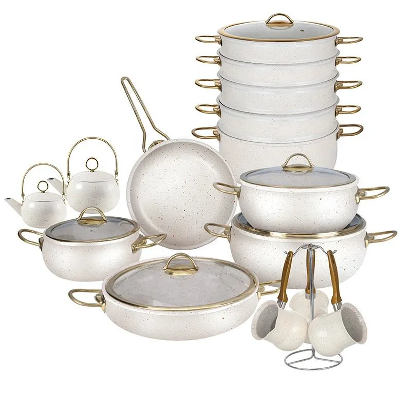 23 kitchenware pot set with steamer 20/24/28 cm casserole 28 cm shallow
