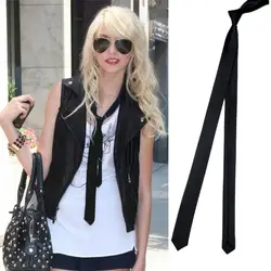 New 3cm Satin Super Slim Tie Classic Women Man Elegant Black Neck Tie Fashion Clothing Accessories Skinny Narrow Necktie