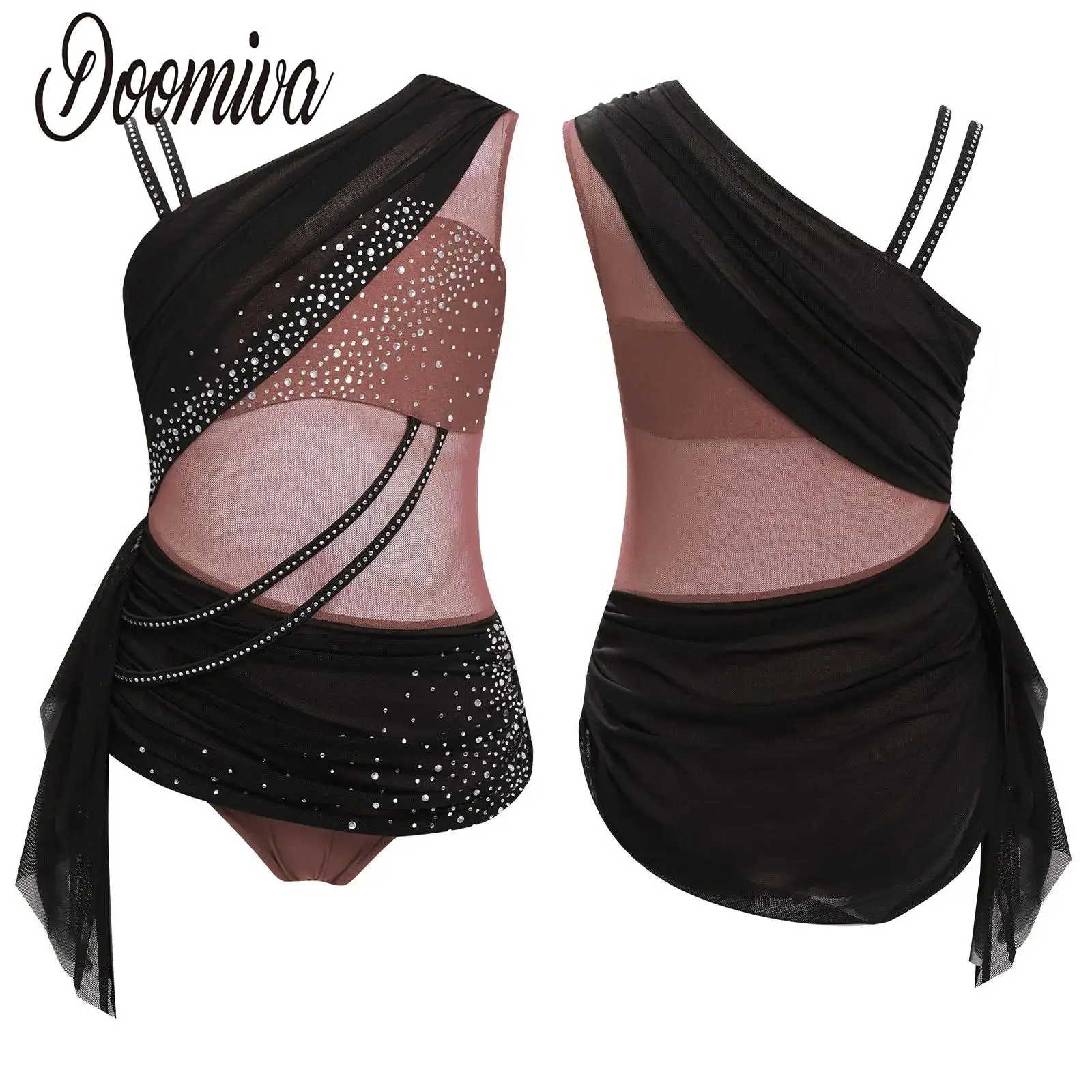 

Kids Girls Gymnastics Leotards Bodysuit Figure Skating Performance Costume Sleeveless Leotard Modern Lyrical Ballet Dance Dress