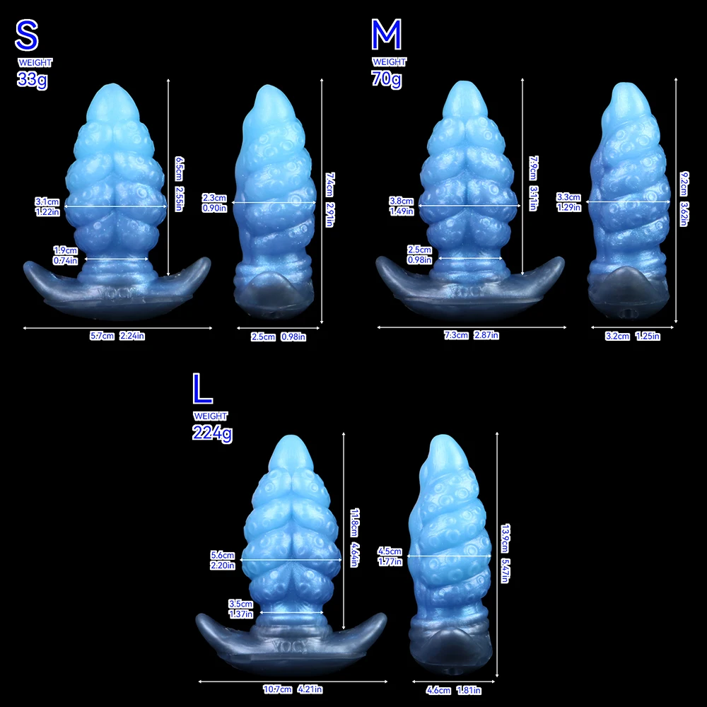 YOCY 진동 몬스터 딜도 웨어러블 바이브레이터 항문 마사지기 입봉오리 문어 뾰족 항문 플러그 BDSM 섹스 토이 남녀 공용